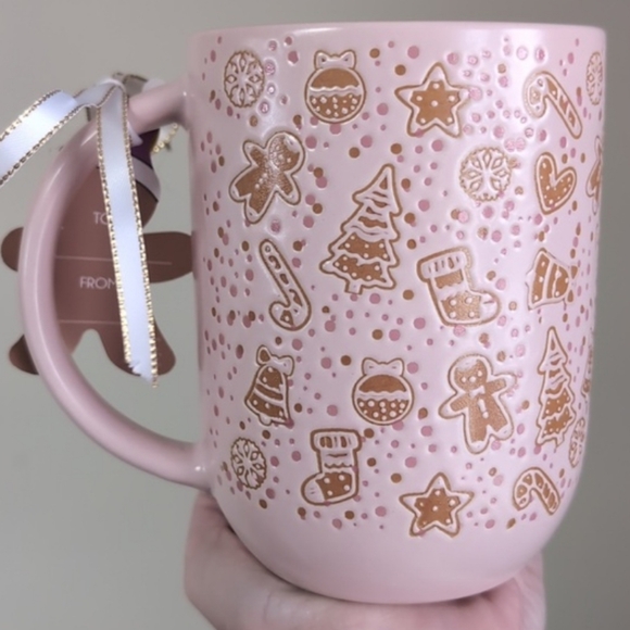 Pinkmas Gingerbread Mug w/ Allover Design, Holly & Joy Collection (Market Finds) - Picture 2 of 5